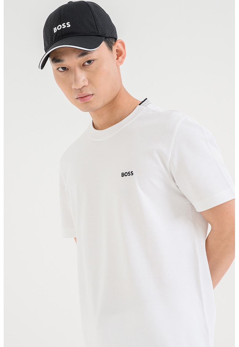 Tricou de bumbac cu logo - Alb