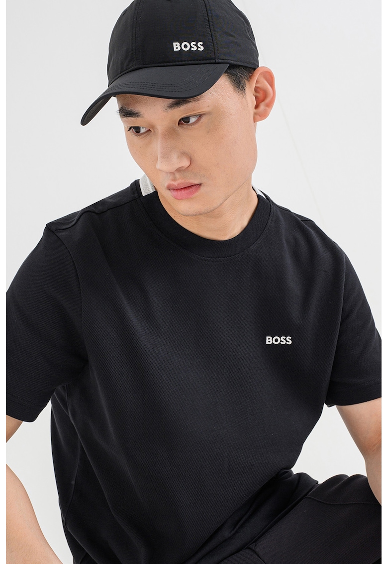 Tricou de bumbac cu logo - Negru