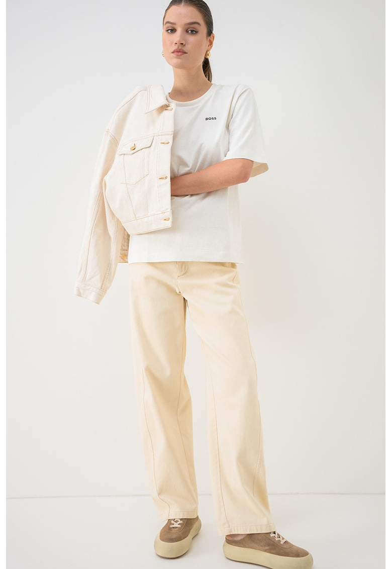 Tricou lejer de bumbac - Galben pal