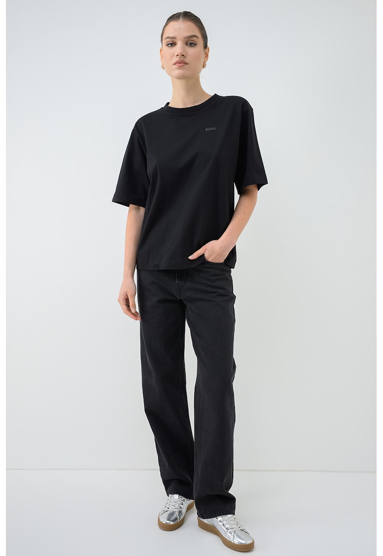 Tricou lejer de bumbac - Negru