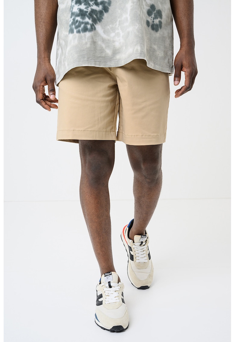 Pantaloni scurti chino cu buzunare laterale - Bej nisip