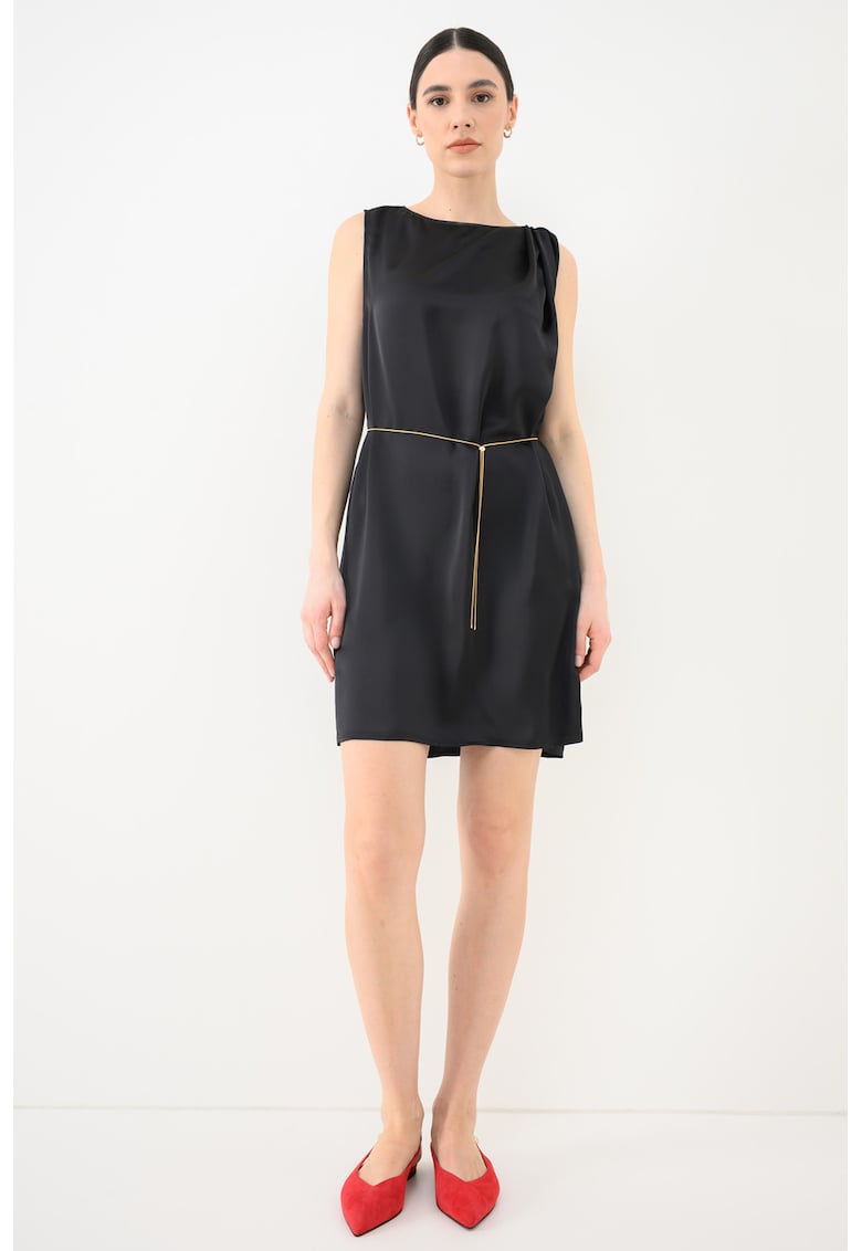 Rochie din satin Koberi - Negru