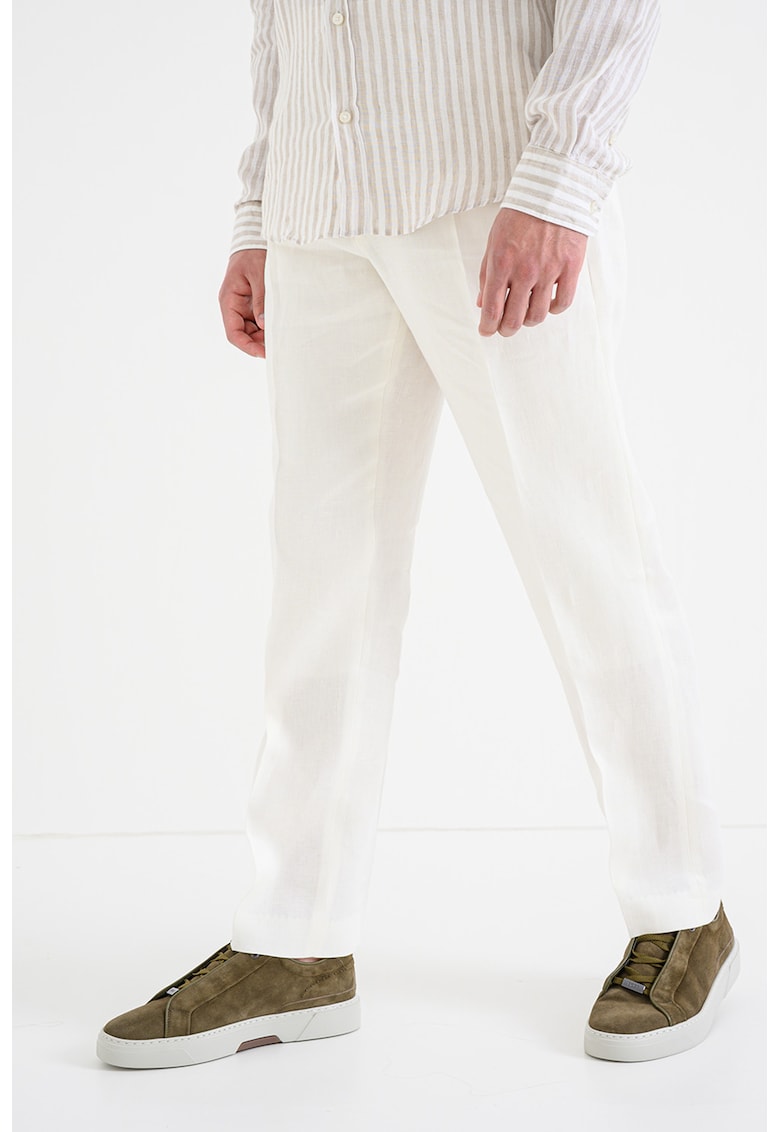 Pantaloni de in cu pense - Alb