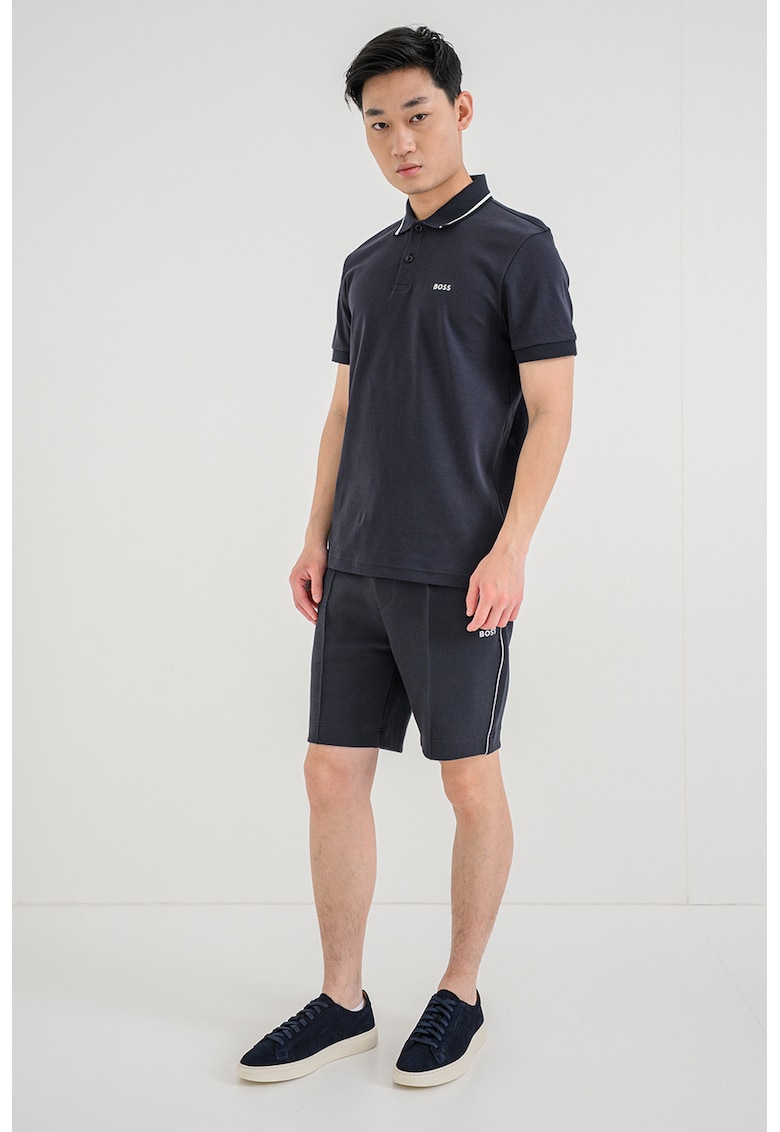 Tricou polo cu logo brodat - Bleumarin