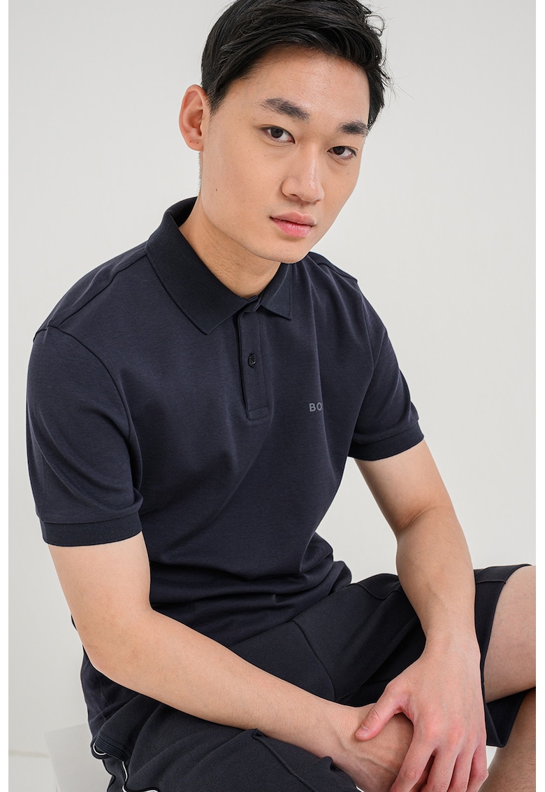 Tricou polo regular fit cu logo - Albastru ultramarin