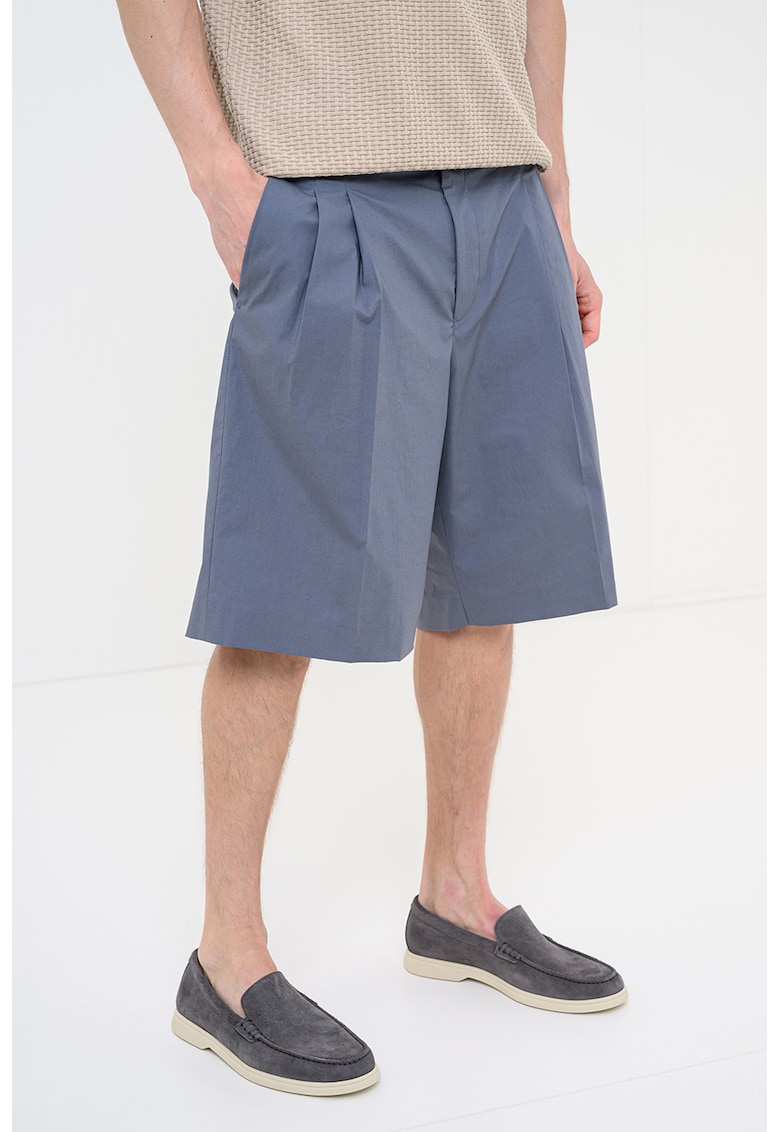 Bermude chino lejere cu model uni - Gri carbon