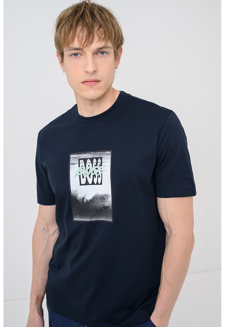 Tricou de bumbac cu imprimeu Dj - Albastru ultramarin