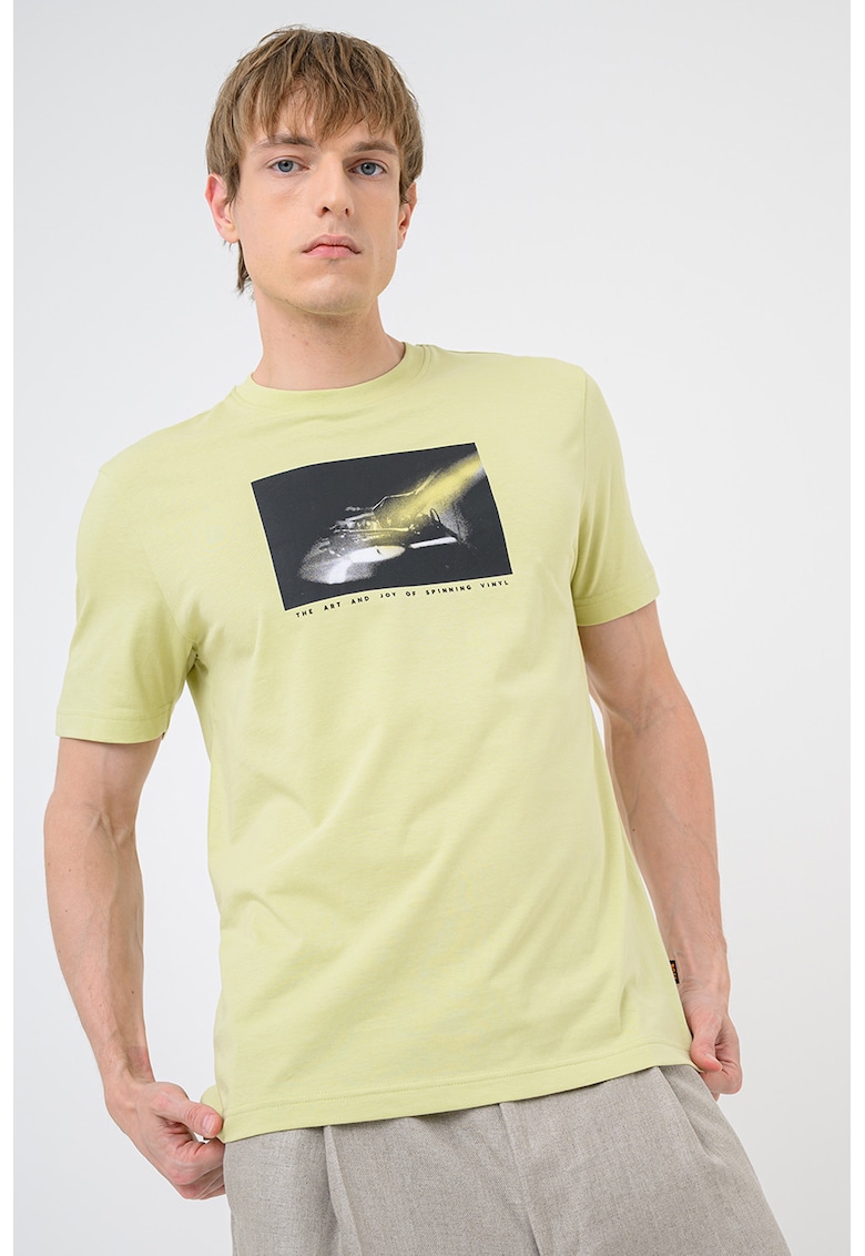 Tricou de bumbac cu imprimeu Dj - Verde lime