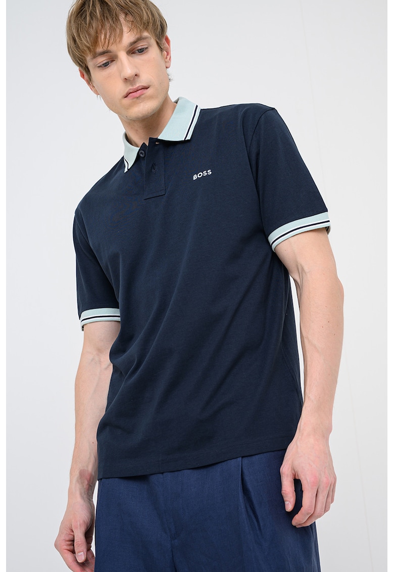 Tricou polo Blocks - Albastru ultramarin