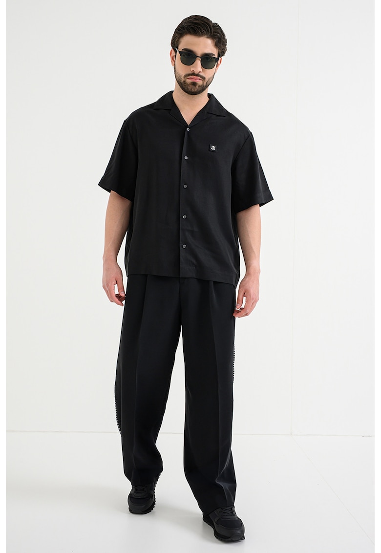 Camasa relaxed fit din lyocell - Negru