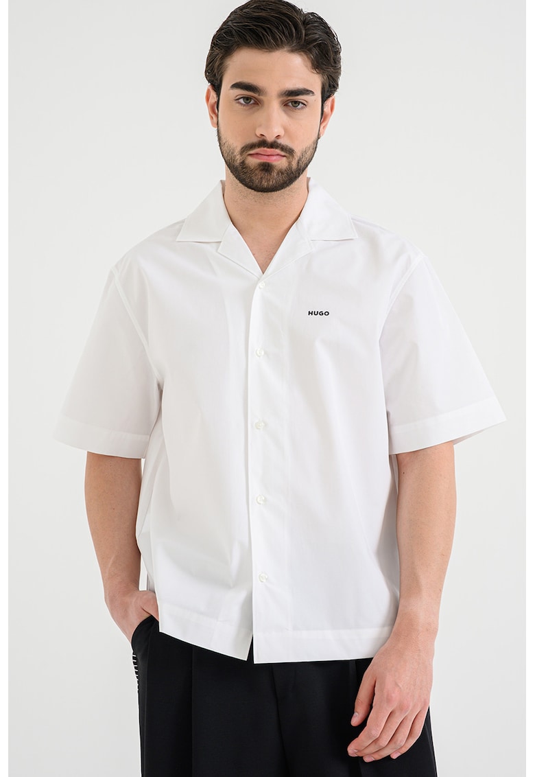 Camasa relaxed fit de bumbac - Alb optic