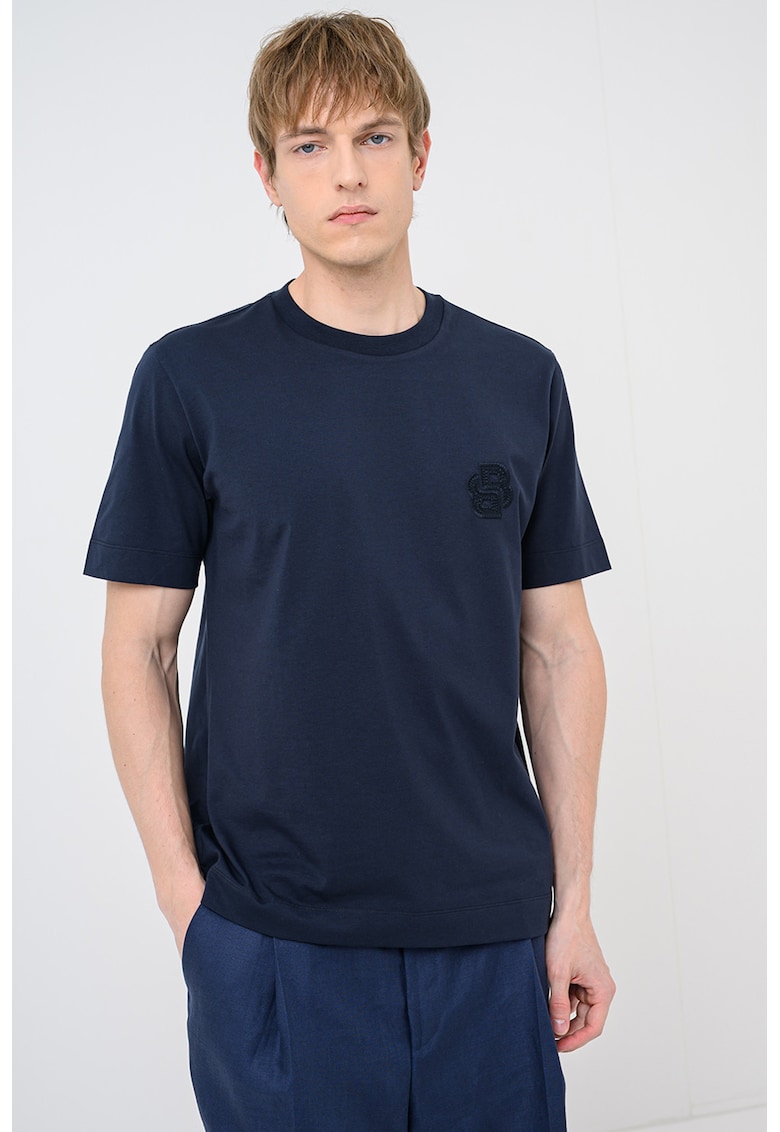 Tricou cu logo brodat Tames - Albastru ultramarin