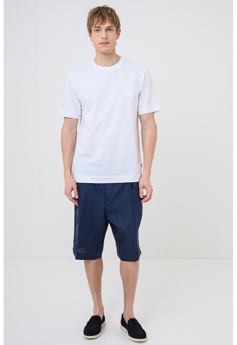 Tricou cu logo brodat Tames - Alb optic