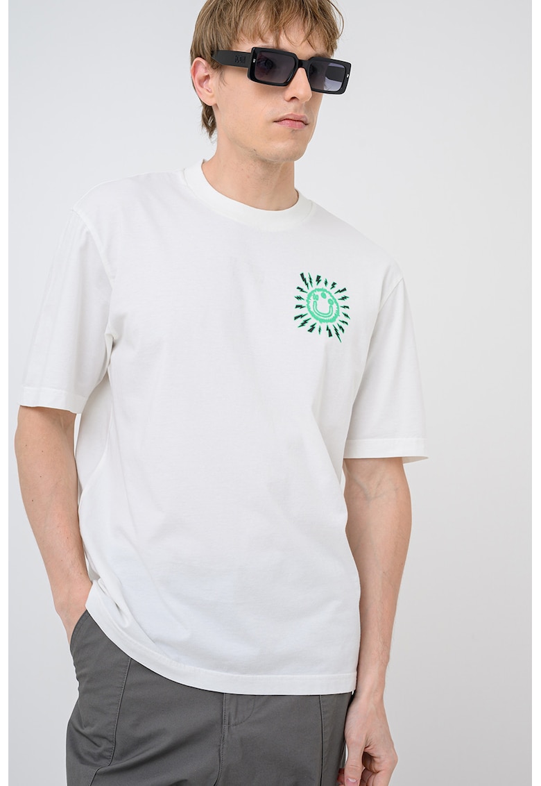 Tricou de bumbac cu imprimeu pe spate Nextralio - Alb