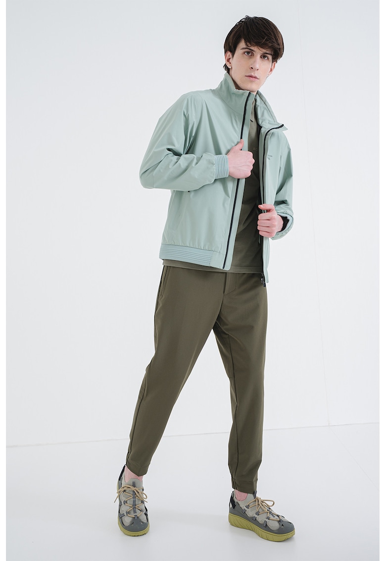 Jacheta cu fermoar si logo - Verde deschis