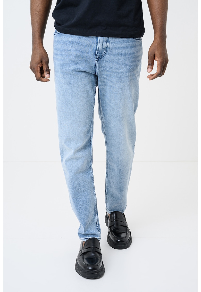 Blugi slim fit din amestec de lyocell cu talie medie Onyx - Albastru deschis