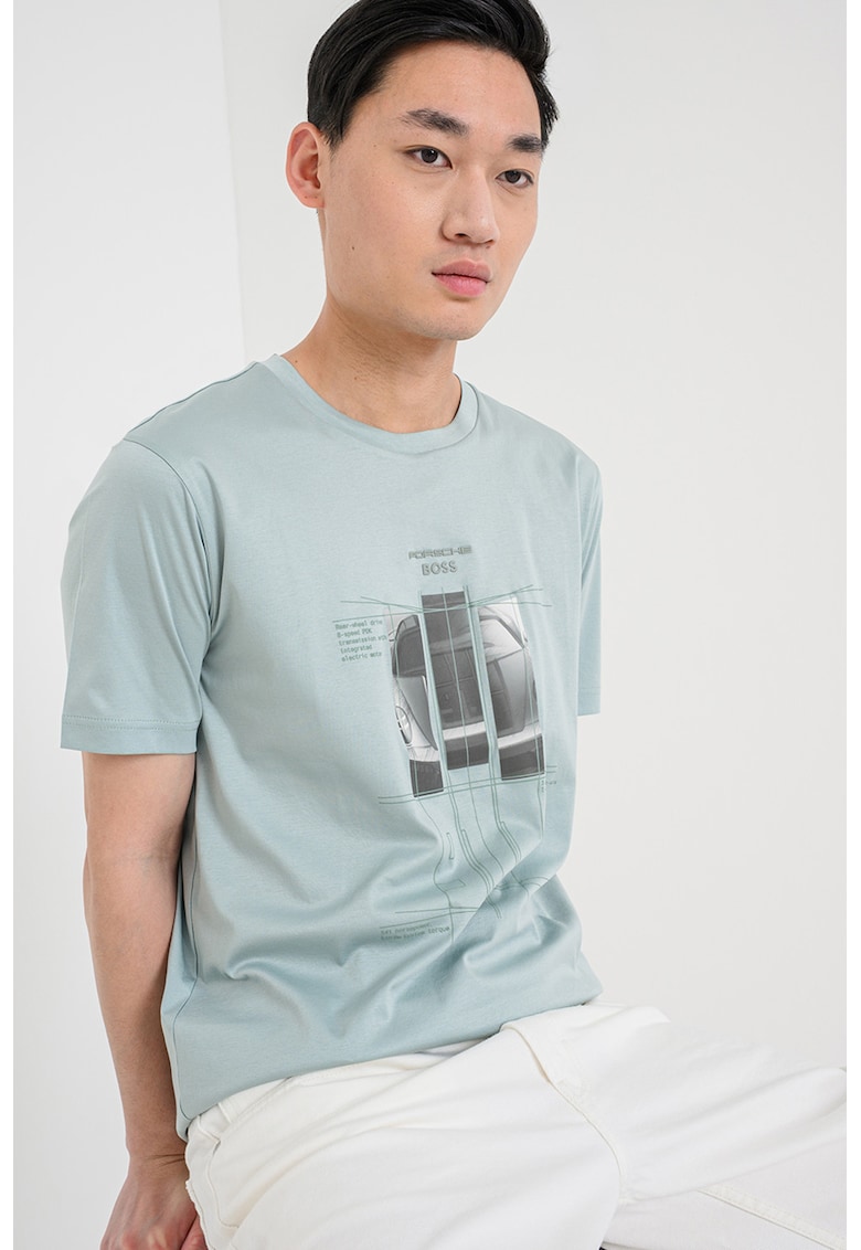 Tricou de bumbac cu imprimeu - Mint