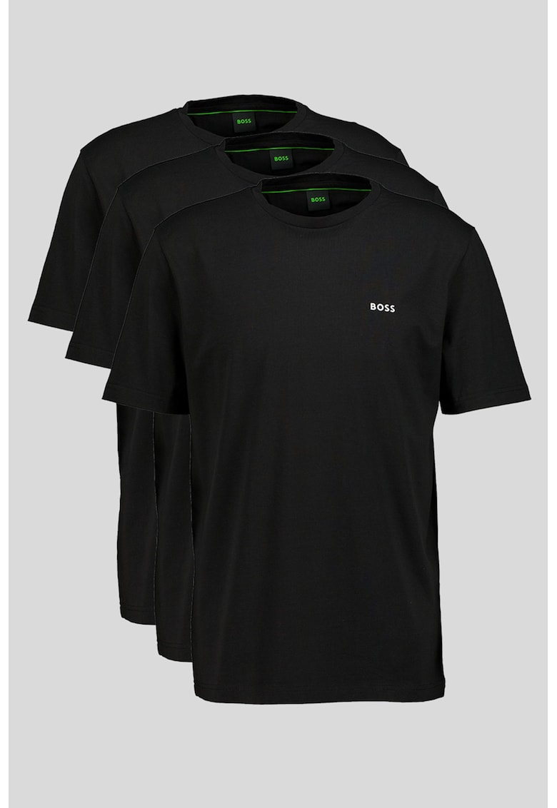 Tricou regular fit cu logo - Negru
