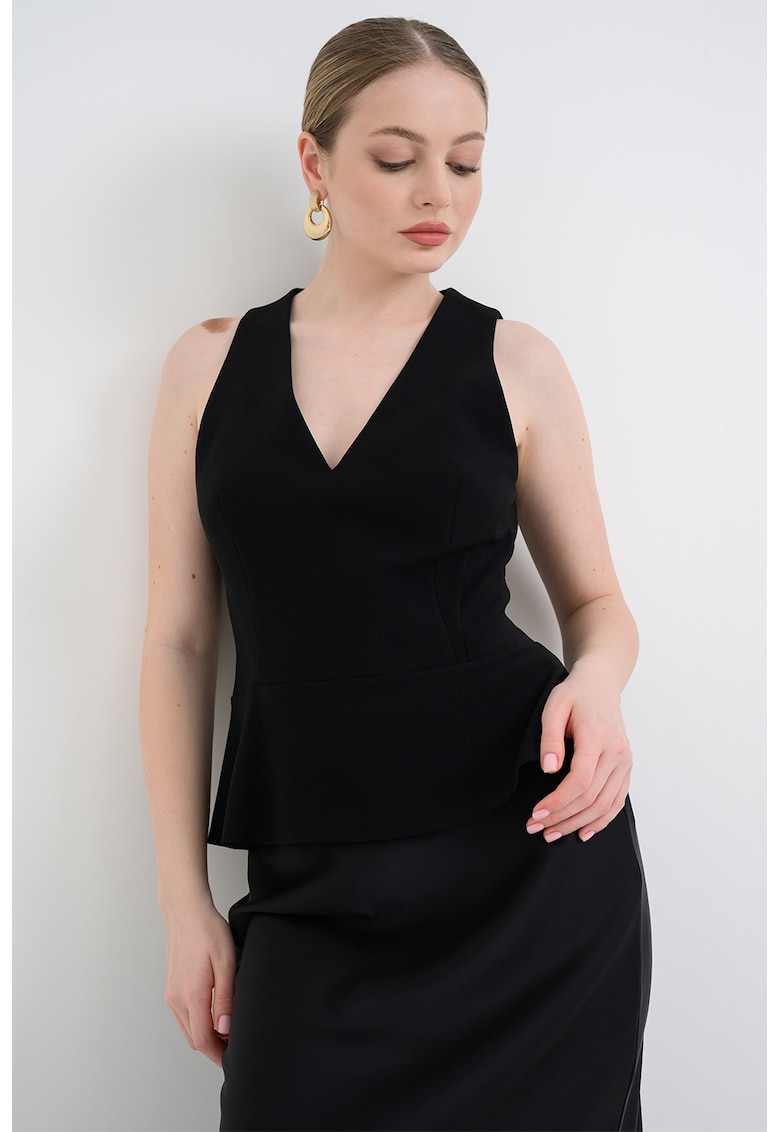 Bluza uni cu decolteu in V - Negru