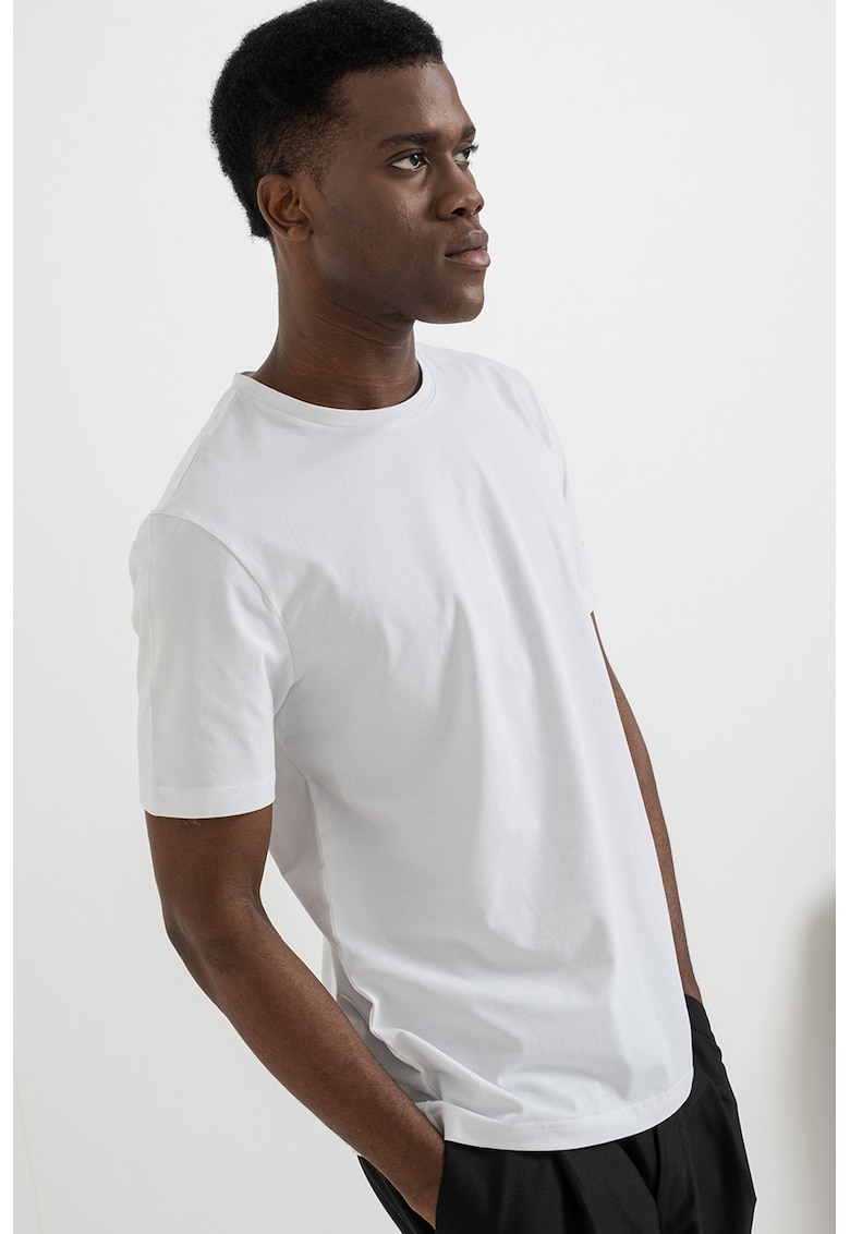 Set de tricouri cu impriemu logo - 2 piese - Alb/Negru