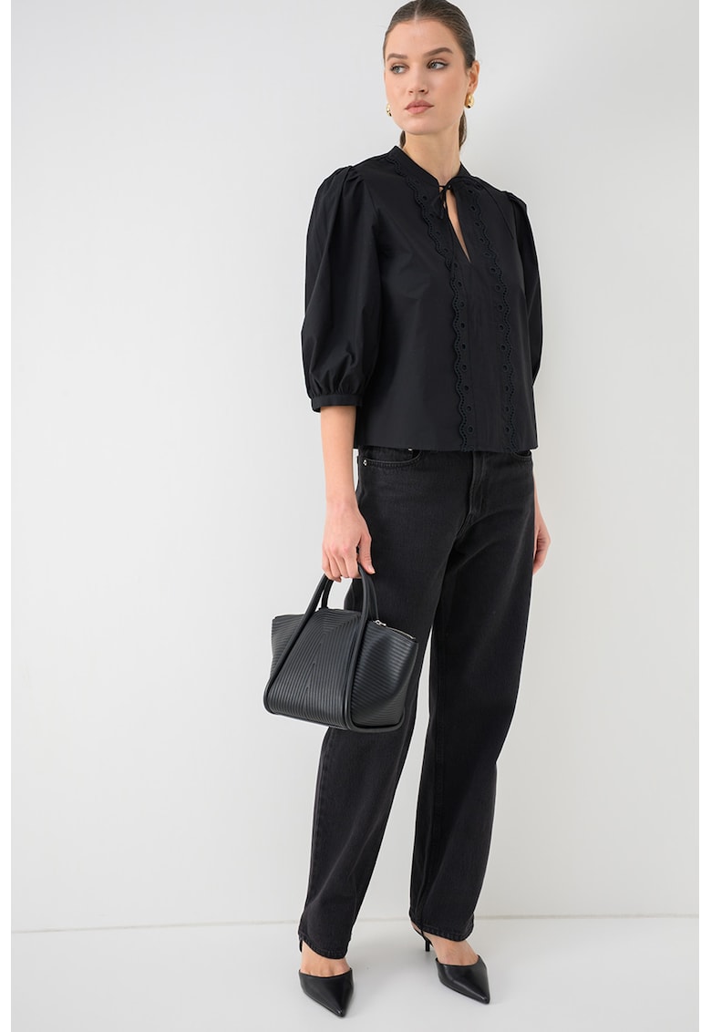Bluza uni de bumbac - Negru