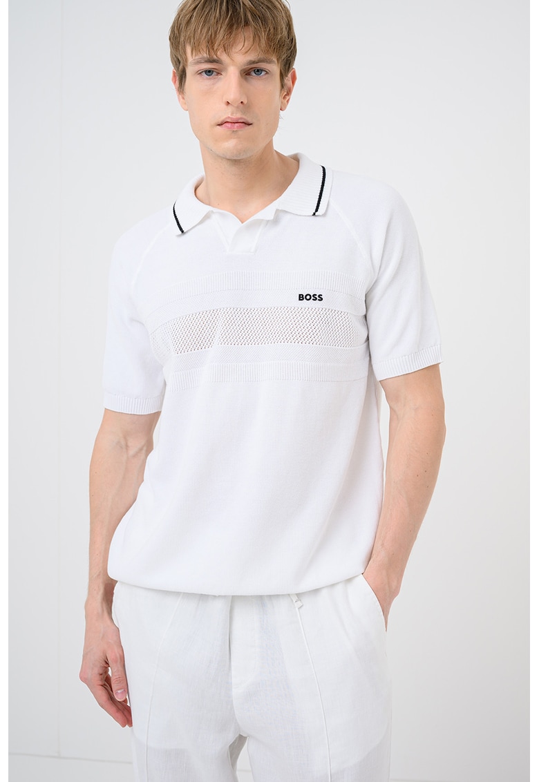 Tricou polo de bumbac Member - Alb