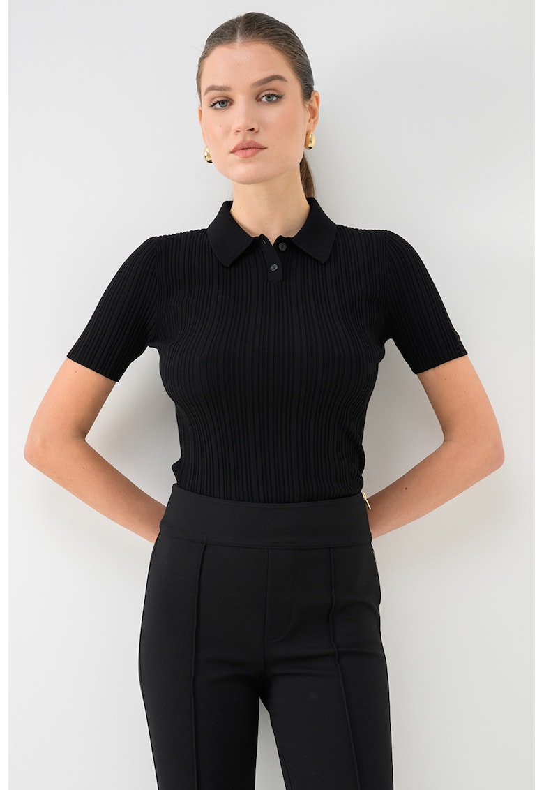 Bluza slim fit polo - Negru