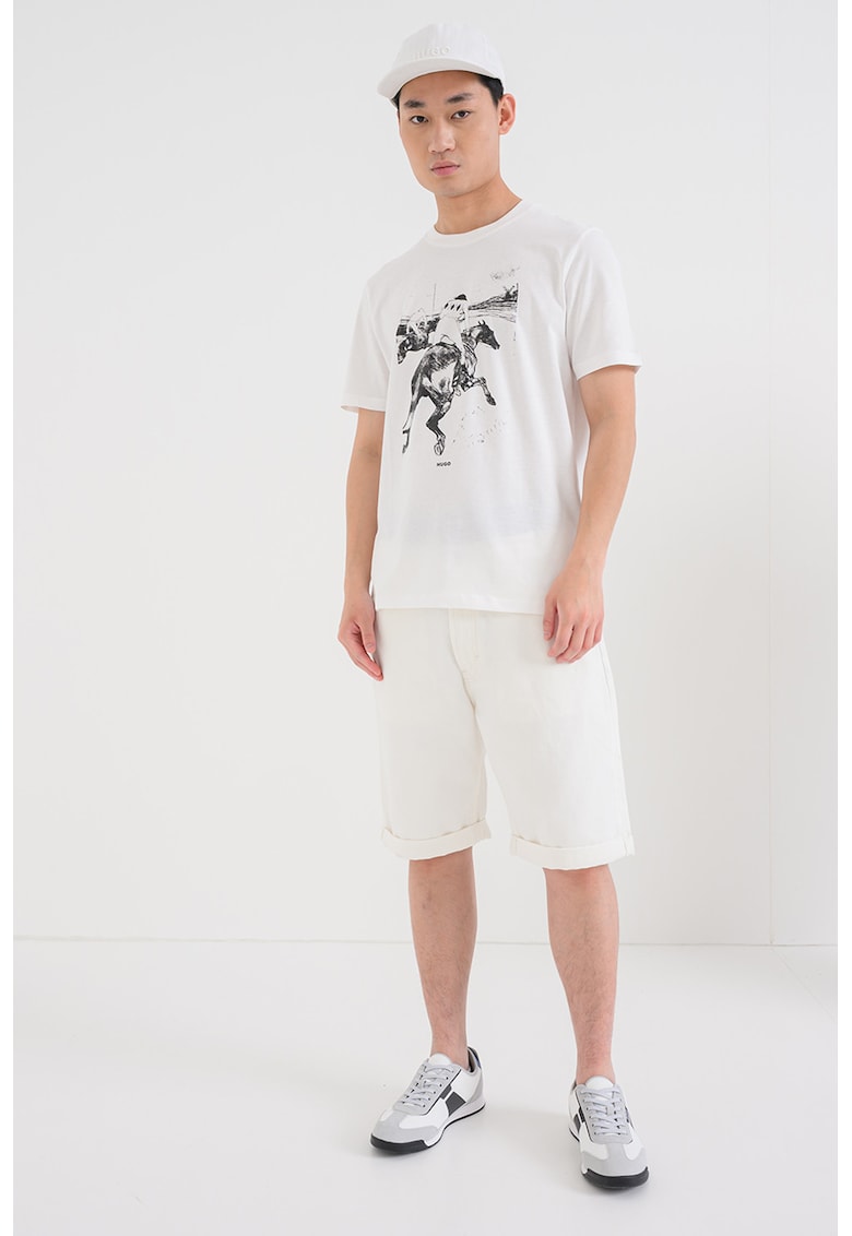 Tricou regular fit Duhorse - Negru/Alb optic