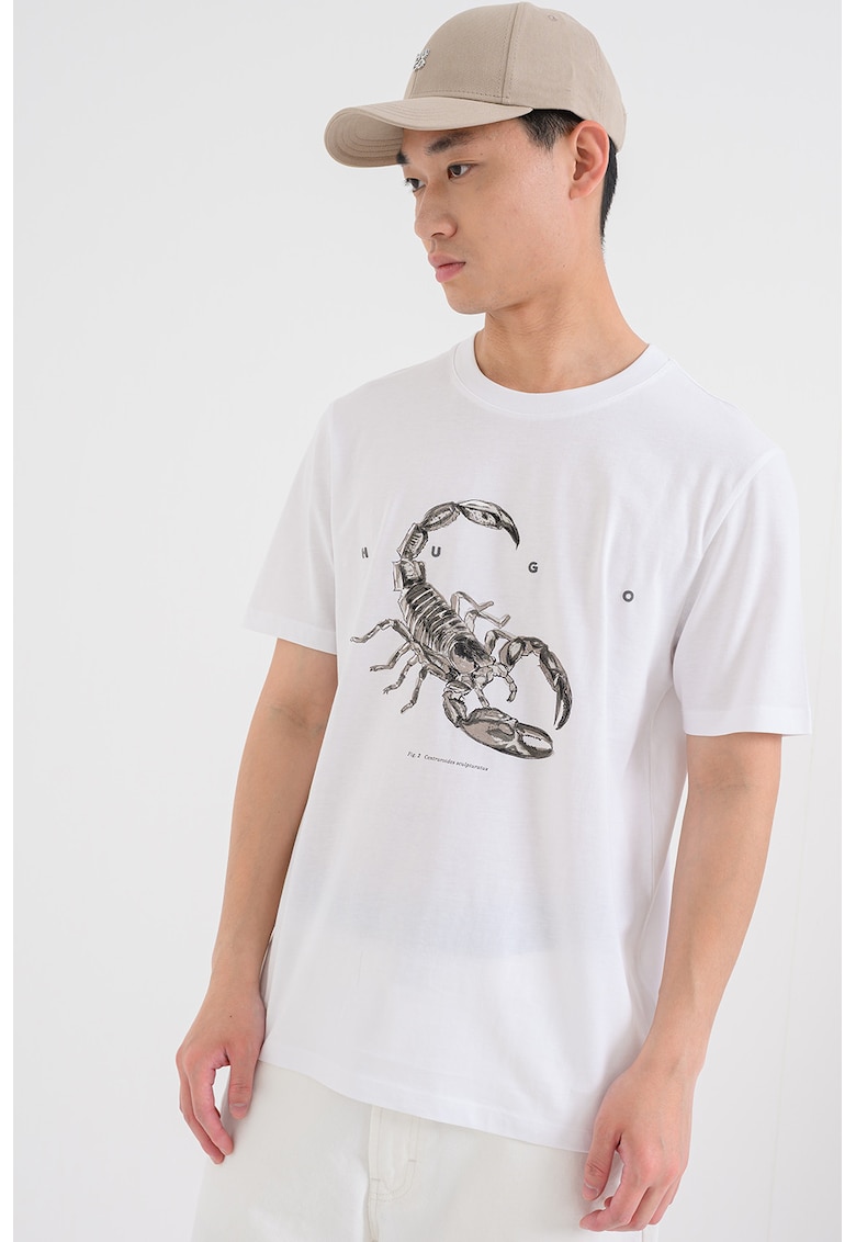 Tricou cu imprimeu grafic Discorb - Negru/Maro taupe/Alb optic