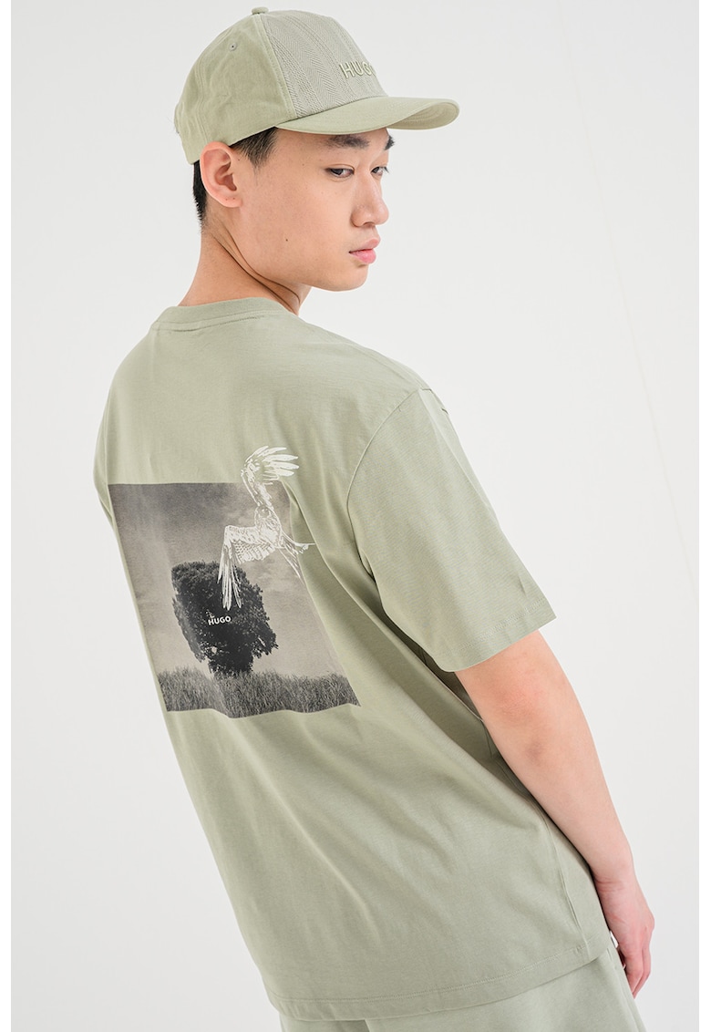 Tricou cu imprimeu grafic pe spate Derlyns - Verde pal