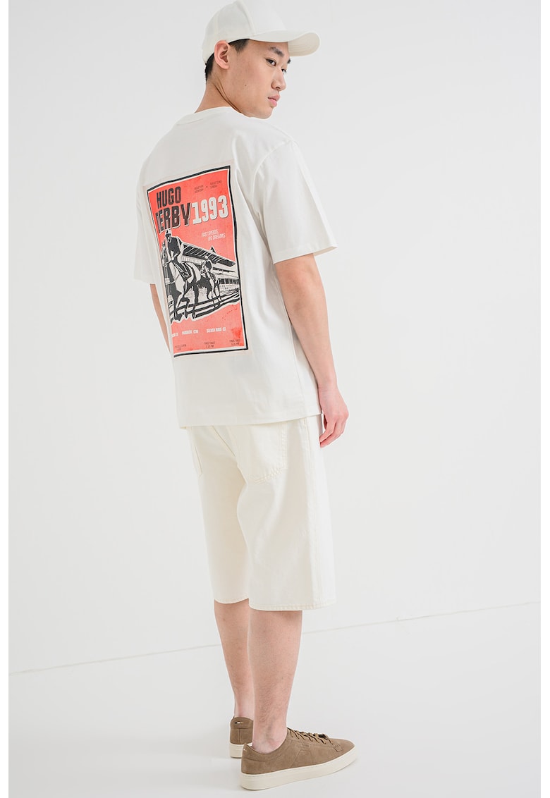 Tricou cu imprimeu grafic pe spate Derlyns - Alb murdar