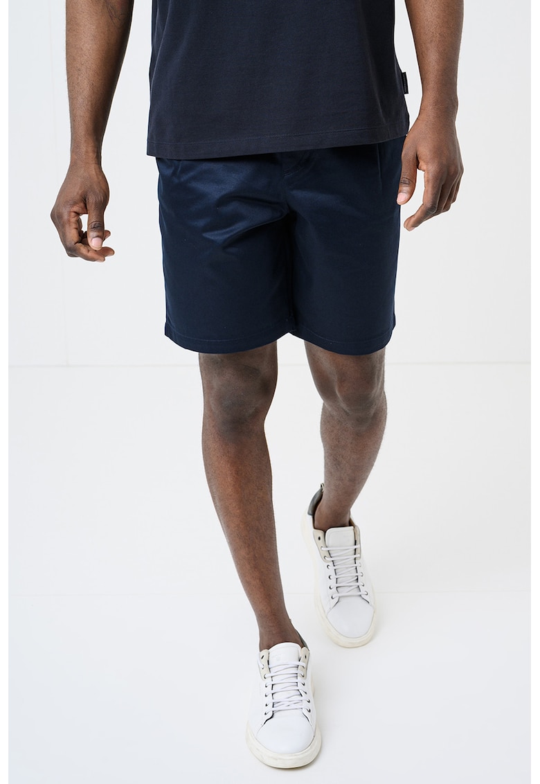 Pantaloni scurti chino cu talie medie - Albastru ultramarin