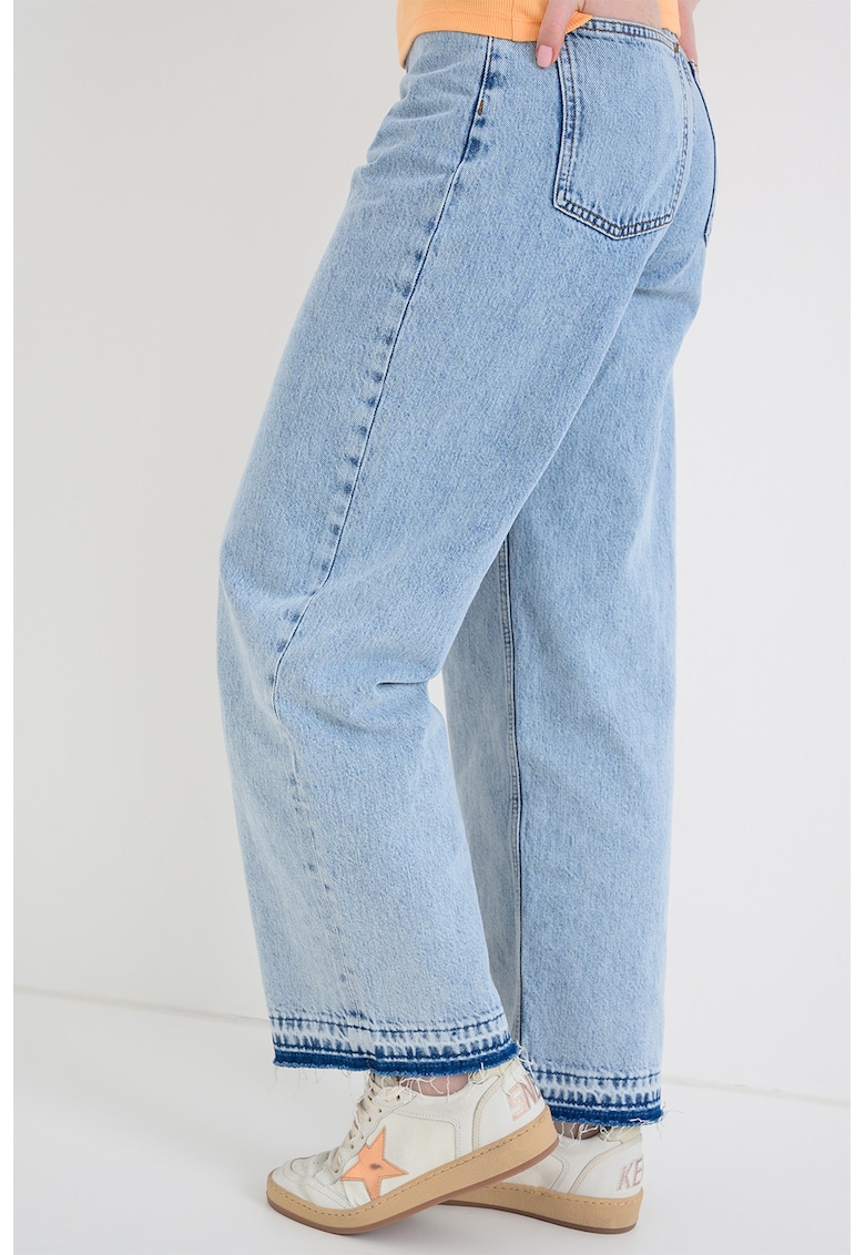 Blugi relaxed fit cu talie medie - Albastru pal