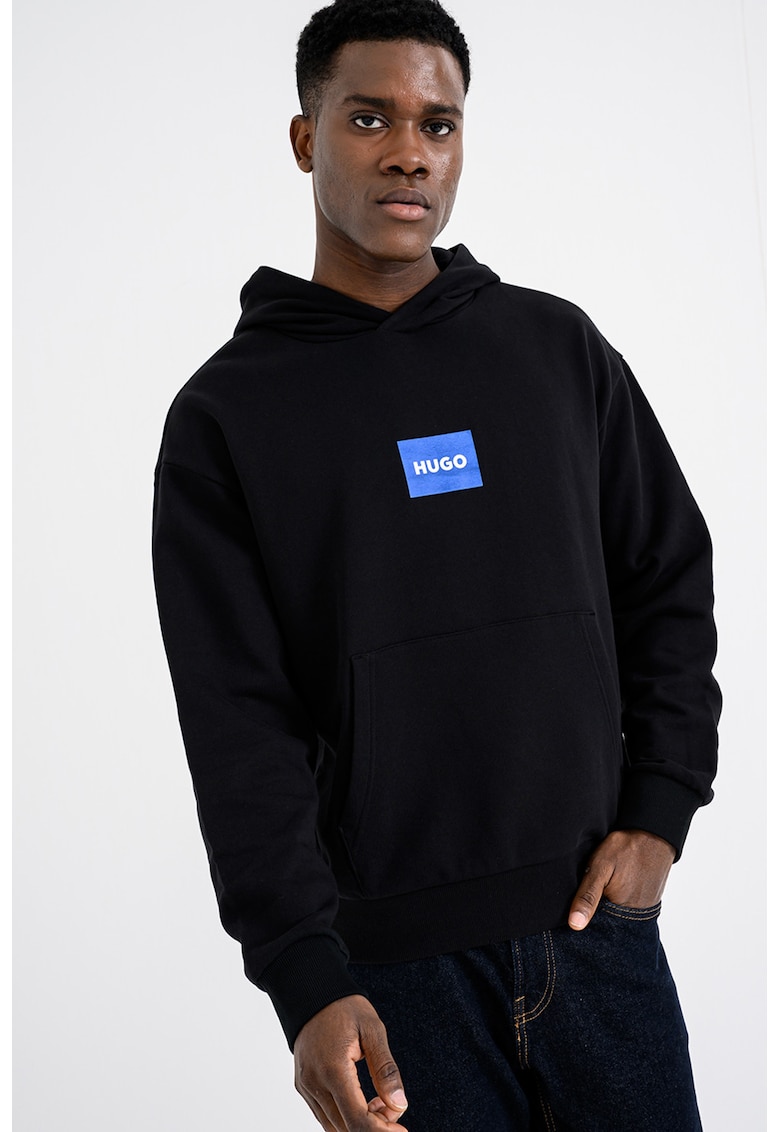 Hanorac cu aplicatie logo - Alb/Negru/Albastru royal