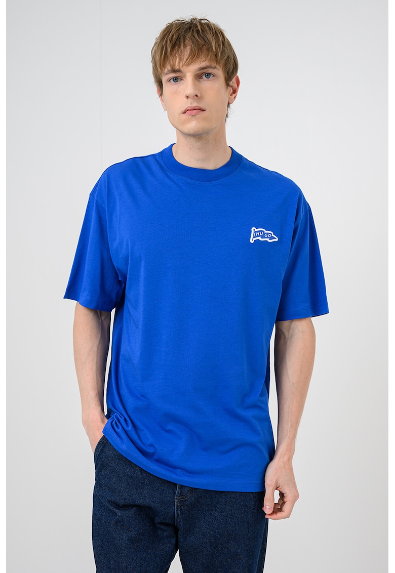 Tricou cu decolteu la baza gatului Nohalto - Albastru royal