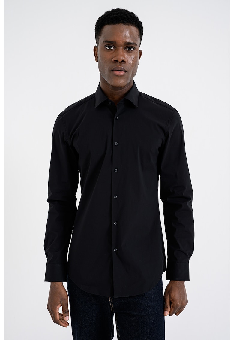 Camasa slim fit cu guler clasic - Negru