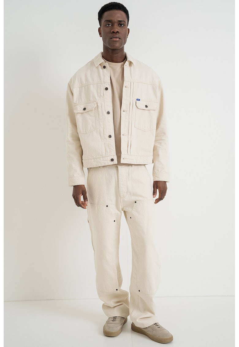 Jacheta relaxed fit de denim - Crem