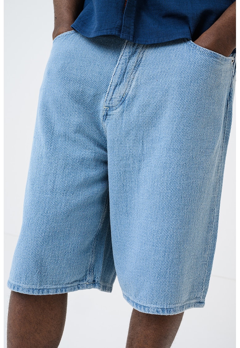 Bermude din denim cu croiala ampla Mason - Albastru deschis