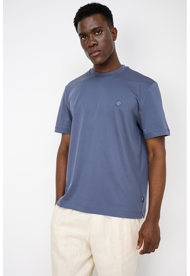 Tricou cu decolteu rotund Taut - Albastru stins