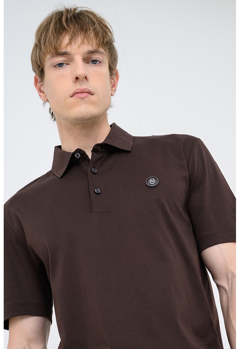 Tricou polo regular fit Parris - Maro inchis