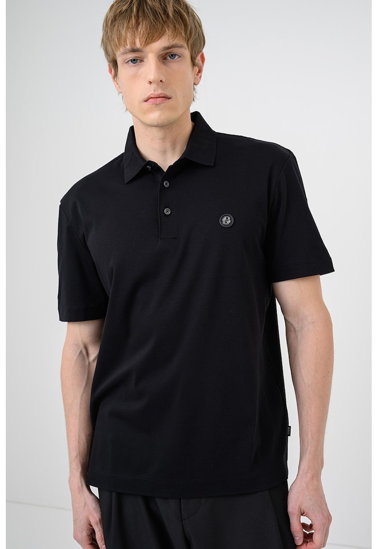 Tricou polo regular fit Parris - Negru stins