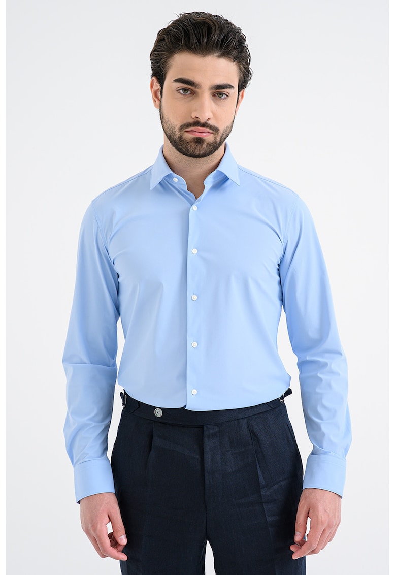 Camasa uni slim fit Hank - Albastru pastel