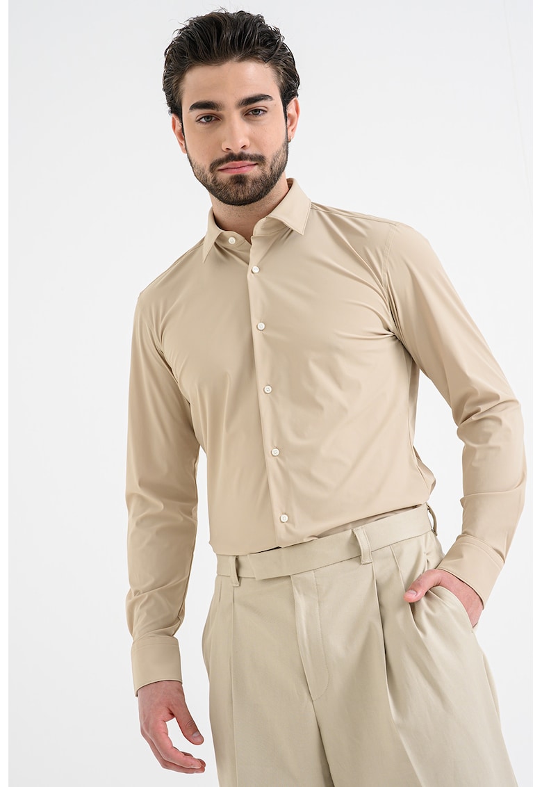 Camasa uni slim fit Hank - Bej