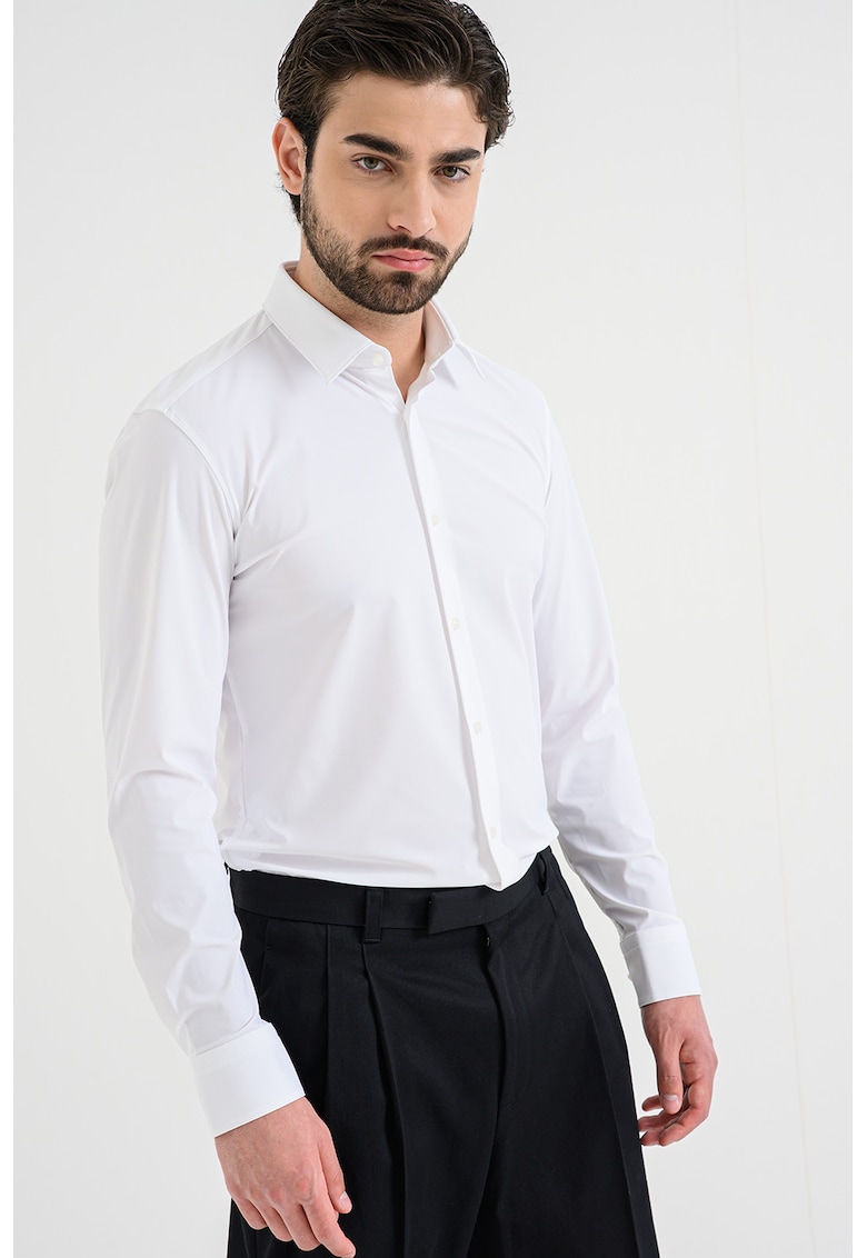 Camasa uni slim fit Hank - Alb