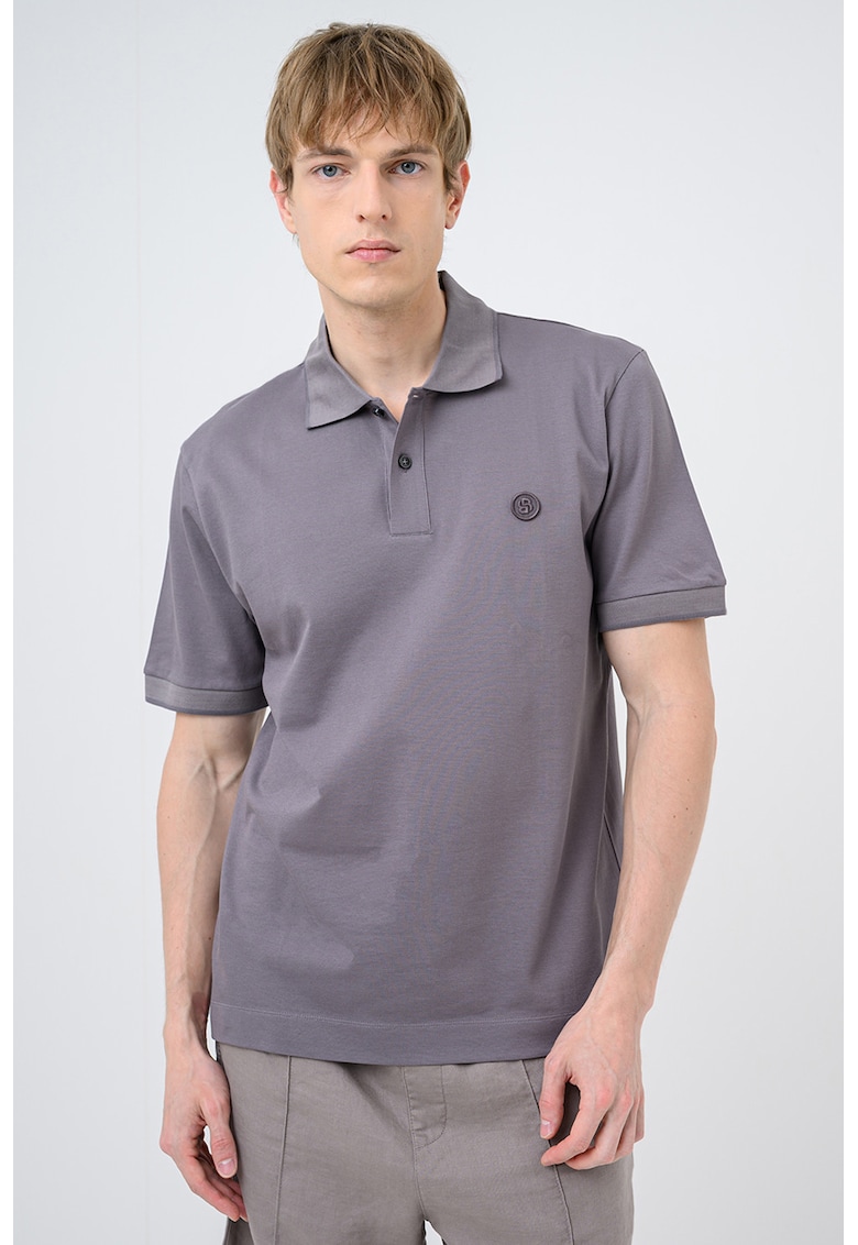 Tricou polo de bumbac Parris - Gri carbon