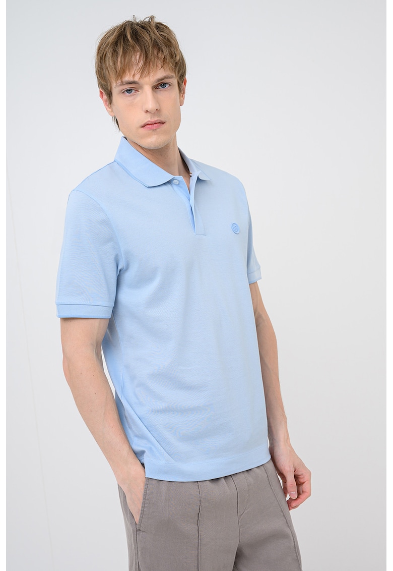 Tricou polo de bumbac Parris - Albastru pastel