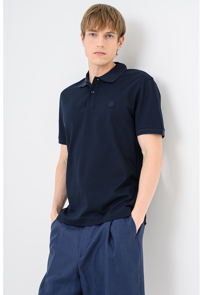 Tricou polo de bumbac Parris - Albastru ultramarin