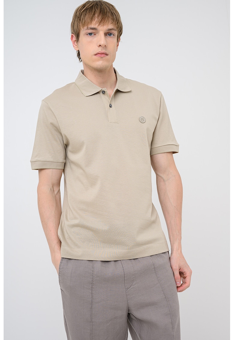 Tricou polo de bumbac Parris - Maro taupe deschis