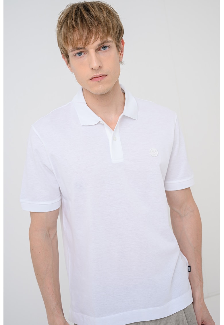 Tricou polo de bumbac Parris - Alb optic