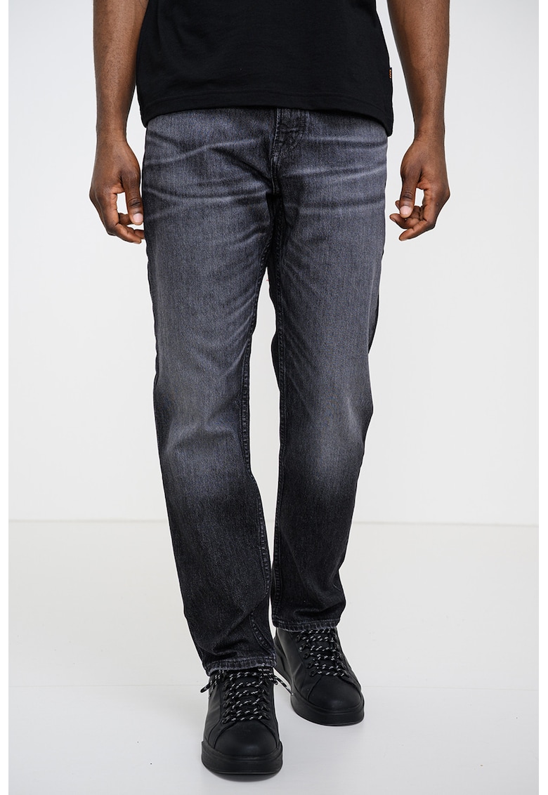 Blugi regular fit cu aspect decolorat Maine - Gri inchis melange